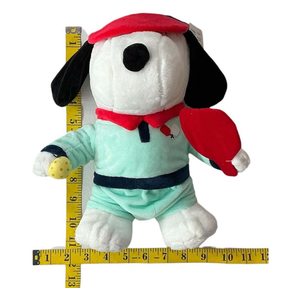 Snoopy Pickleball Plush Stuffed Toy Pickleball Outfit Visor Paddle and Ball 11” - Picture 6 of 15